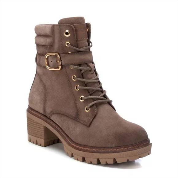 NEW XTI women's carmela suede booties in taupe - Picture 2 of 2